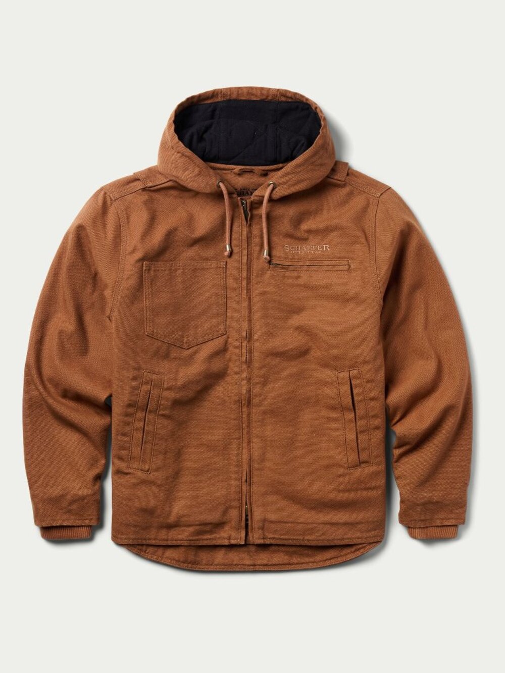 Schaefer Outfitter Hooded Zip Canvas Jacket in Russett, Size Large